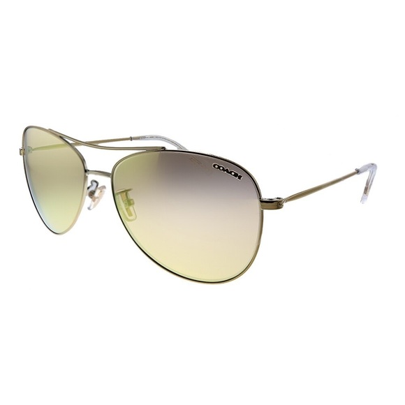 Coach Accessories - *NWT* Coach L1013 HC 7079 90055A Shiny Light Gold Aviator Sunglasses